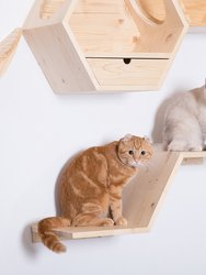 Wall Mounted Cat Shelves Zone Floating Perch - Right Higher