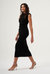 Sleeveless Gathered Dress - Black - Black