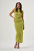 Sleeveless Gathered Dress - Green - Green