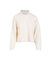 Cashmere Ribbed Collard Crewneck Sweater - White