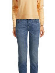 Cropped V Neck Pullover - Pale Peach