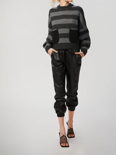 Naadam Luxe Cashmere Cropped Crewneck Sweater In Smoke/granite Stripe product