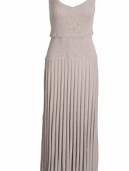 Naia Cashmere Marled Convertable Pleated Dress - White Combo