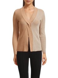 Ribbed Twist Front Top - Oatmeal Combo