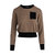 Two-Tone Cashmere Crewneck Sweater