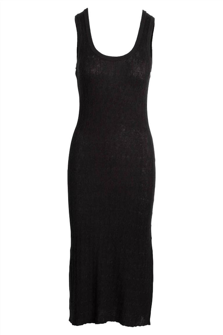 Women's Scoop Neck Dress In Black - Black