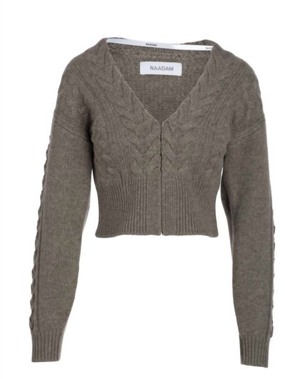 Naadam Wool Cashmere Cable Mix Cropped Cardigan product
