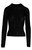 Wool Cashmere Mixed Pointelle Fitted Crew - Black