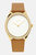Lune 48 Watch - Gold - Natural Leather - Natural Leather