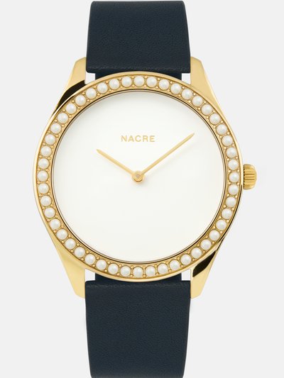 Nacre Lune 48 Watch - Gold - Navy Leather product