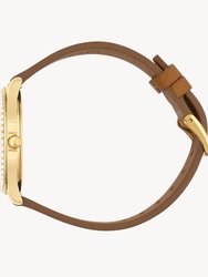 Lune 48 Watch - Gold - Saddle Leather