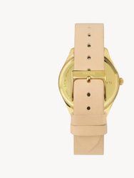 Lune 48 Watch - Gold - Sand Leather