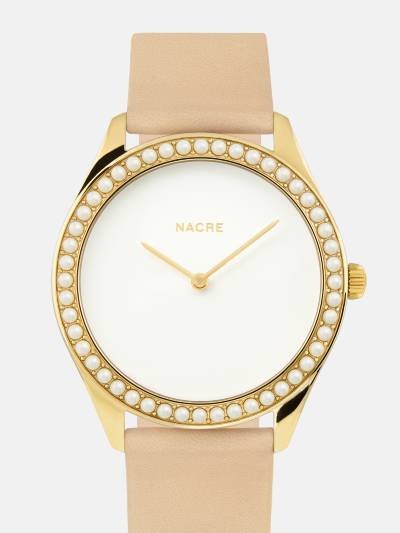 Nacre Lune 48 Watch - Gold - Sand Leather product