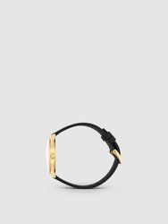 Lune 8 - Gold and White - Black Leather