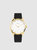 Lune 8 - Gold and White - Black Leather - Black