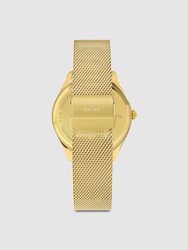 Lune 8 - Gold and White - Gold Mesh