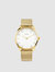 Lune 8 - Gold and White - Gold Mesh - Gold