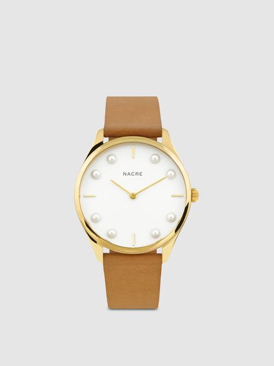 Nacre Lune 8 - Gold and White - Natural Leather product