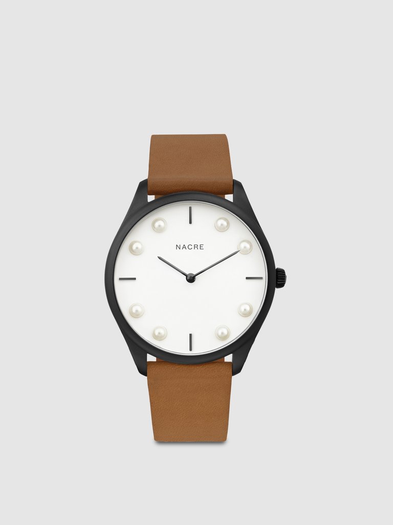 Lune 8 - Matte Black and White - Saddle Leather - Saddle