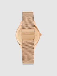 Lune 8 - Rose Gold and White - Rose Gold Mesh