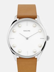 Lune 8 - Stainless Steel - Natural Leather - Natural Leather