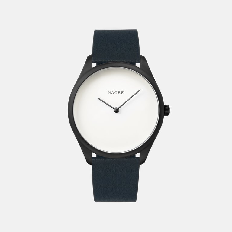 Lune - Matte Black - Navy Leather