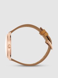 Lune - Rose Gold - Natural Leather