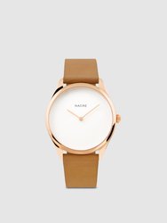 Lune - Rose Gold - Natural Leather