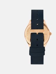 Lune - Rose Gold - Navy Leather