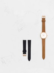 Lune - Rose Gold - Navy Leather