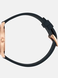 Lune - Rose Gold - Navy Leather