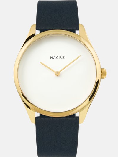 Nacre Lune Watch - Gold - Navy Leather product