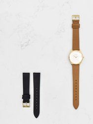 Lune Watch - Gold - Navy Leather