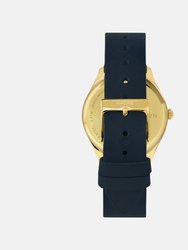 Lune Watch - Gold - Navy Leather