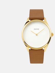 Lune Watch - Gold - Saddle Leather