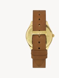 Lune Watch - Gold - Saddle Leather