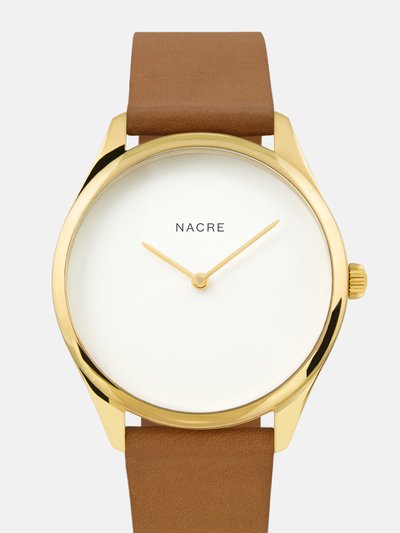 Nacre Lune Watch - Gold - Saddle Leather product