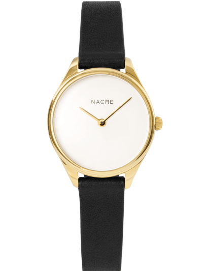 Nacre Mini Lune Watch - Gold - Black Leather product