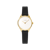 Mini Lune Watch - Gold - Black Leather