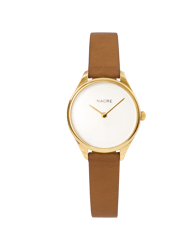 Mini Lune Watch - Gold - Saddle Leather