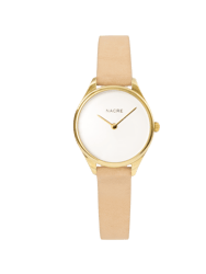 Mini Lune Watch - Gold - Sand Leather