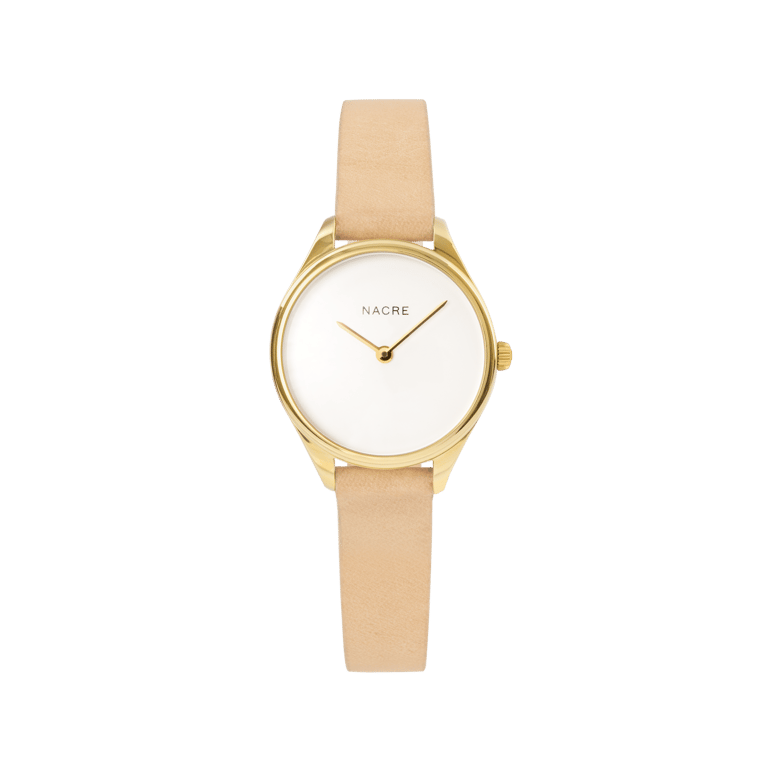 Mini Lune Watch - Gold - Sand Leather