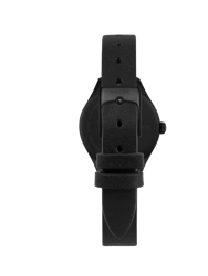 Mini Lune Watch - Matte Black - Black Leather