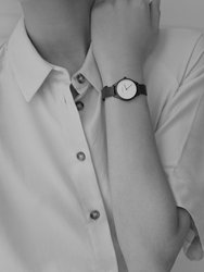 Mini Lune Watch - Matte Black - Navy Leather