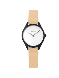 Mini Lune Watch - Matte Black - Sand Leather