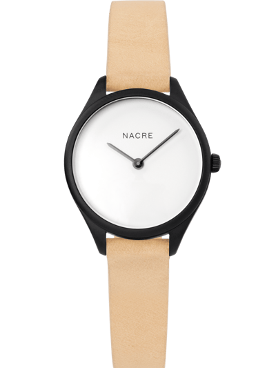 Nacre Mini Lune Watch - Matte Black - Sand Leather product
