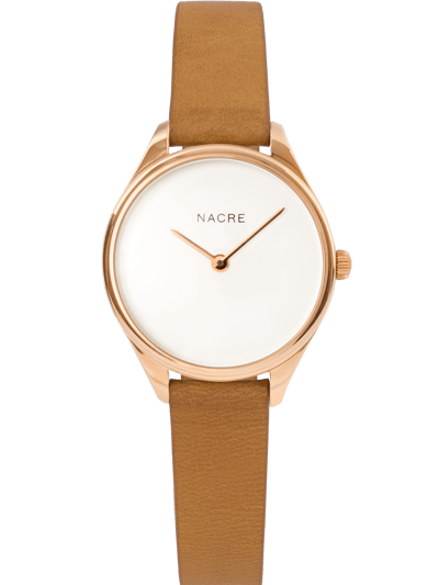 Nacre Mini Lune Watch - Rose Gold - Natural Leather product