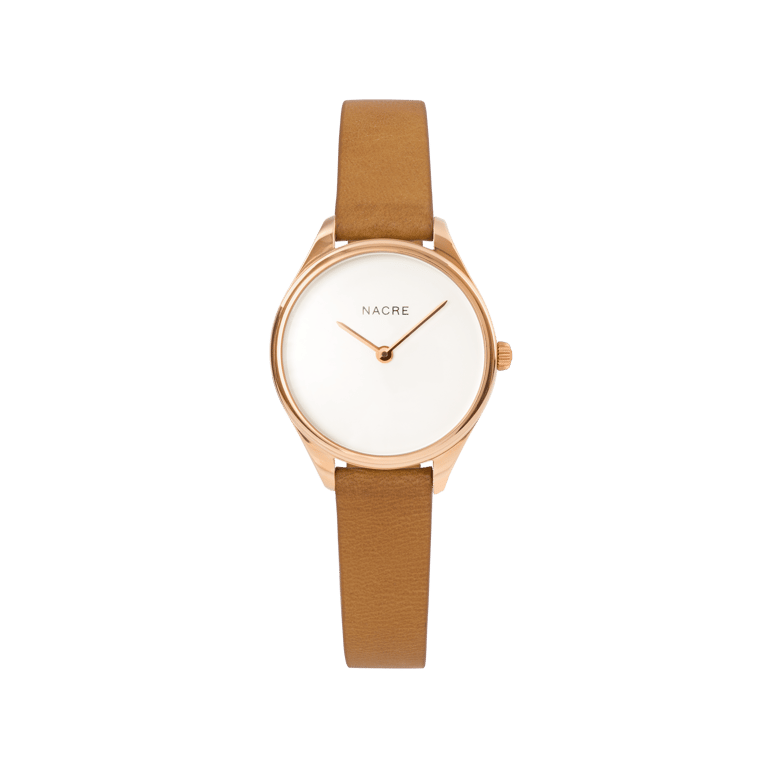 Mini Lune Watch - Rose Gold - Natural Leather