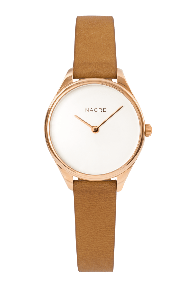 Mini Lune Watch - Rose Gold - Natural Leather - Natural Leather