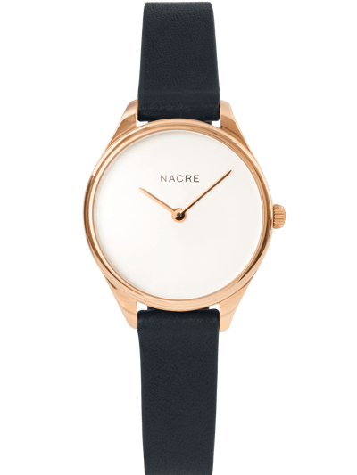 Nacre Mini Lune Watch - Rose Gold - Navy Leather product